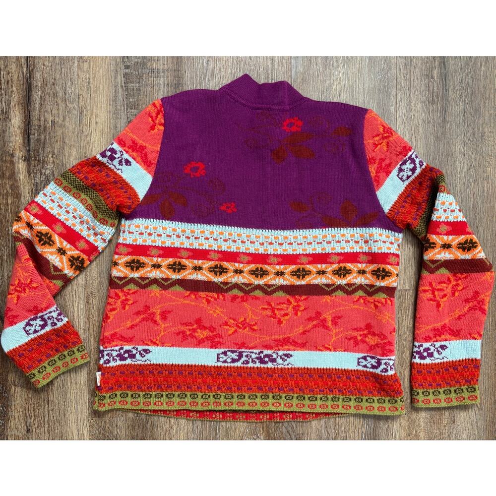 Vintage 90s Oilily sweater colorful soft knit Made in Italy mock neck - Picture 11 of 12